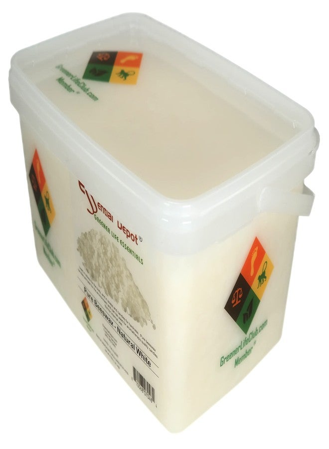 Essential Depot Beeswax - White Pastilles - 4lbs - Safety Sealed (Lock tab) Wide Mouthed PP Container with Resealable Cap and Reattachable Handle - Image 3
